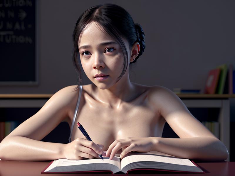 教育業界のAI革命を表現する未来的な学習環境