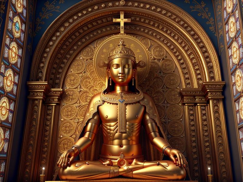 AIと宗教・スピリチュアルの融合を表すイメージ