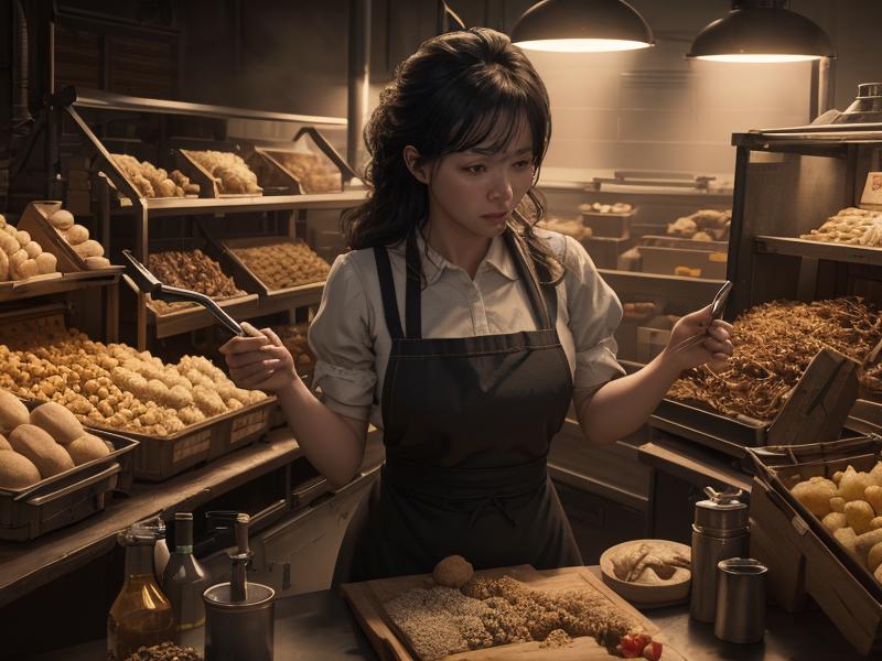 外食業界の課題とAIソリューションの概要図