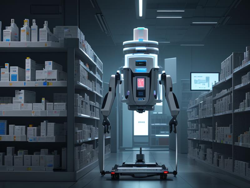 AIによる薬局在庫管理と調剤ロボット自動化のシステム構成図